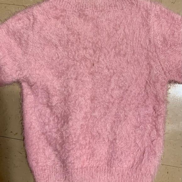 Sugar Thrillz Fuzzy Pink Sweater with Red Heart - Picture 3 of 4